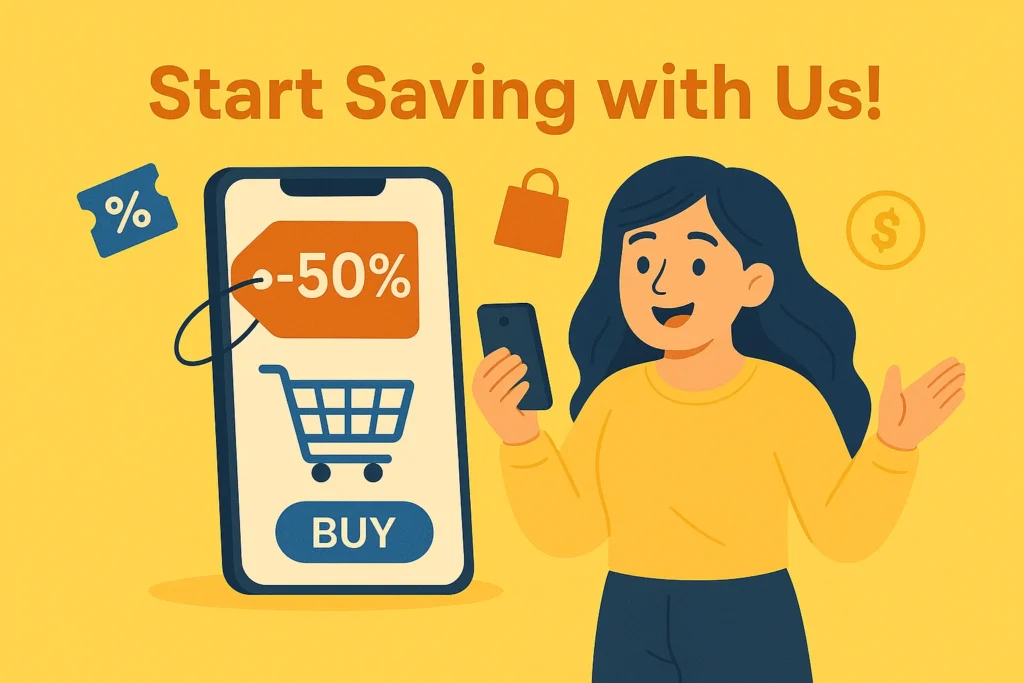 shopper saving with coupons